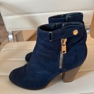Apt. 9 Navy Ankle Boots with Gold Accents